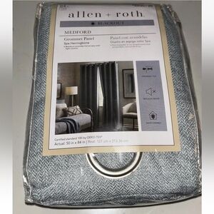 Allen+Roth Spa Herringbone Grommet Top Blackout Curtain One Panel 50x84” 5030739